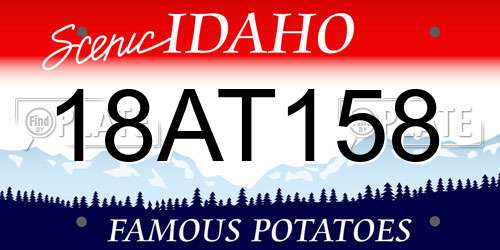 18AT158 Idaho License Plate