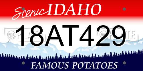 18AT429 Idaho License Plate