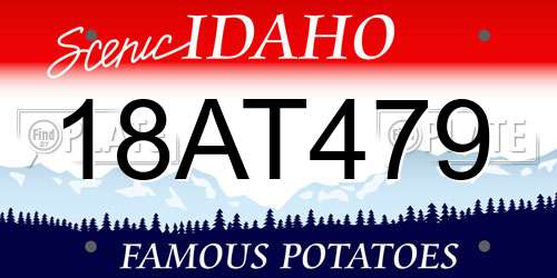 18AT479 Idaho License Plate