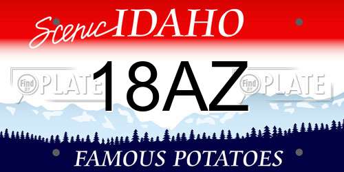 18AZ Idaho License Plate