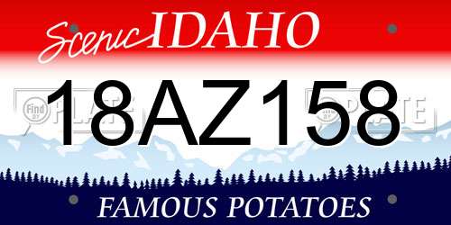 18AZ158 Idaho License Plate