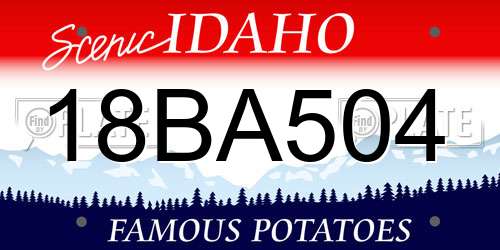 18BA504 Idaho License Plate