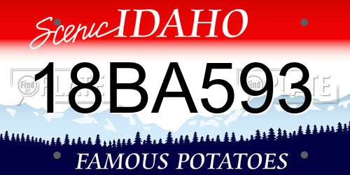 18BA593 Idaho License Plate