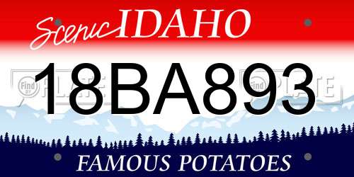 18BA893 Idaho License Plate