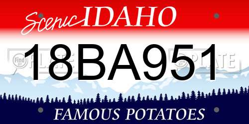 18BA951 Idaho License Plate