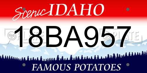 18BA957 Idaho License Plate