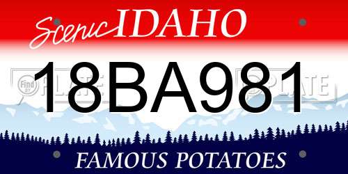 18BA981 Idaho License Plate