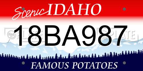 18BA987 Idaho License Plate