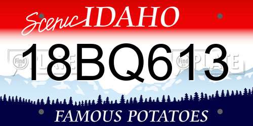18BQ613 Idaho License Plate