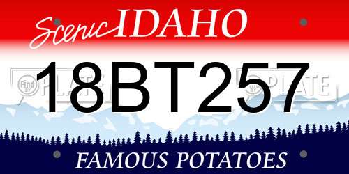 18BT257 Idaho License Plate