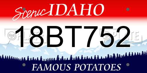 18BT752 Idaho License Plate