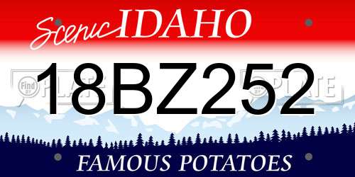 18BZ252 Idaho License Plate