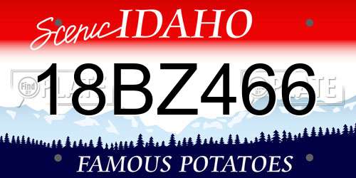 18BZ466 Idaho License Plate