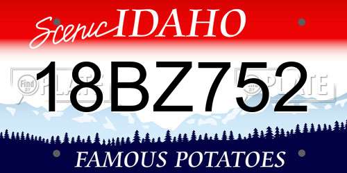 18BZ752 Idaho License Plate