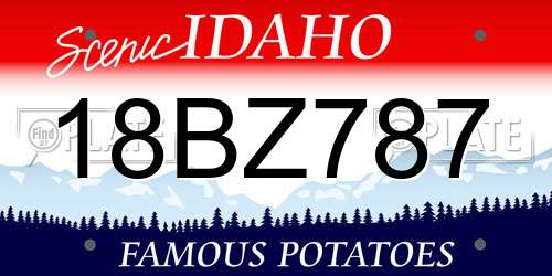 18BZ787 Idaho License Plate