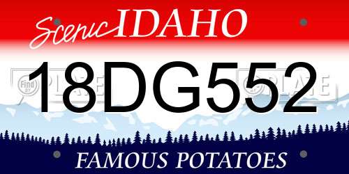 18DG552 Idaho License Plate