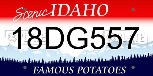 18DG557 Idaho License Plate