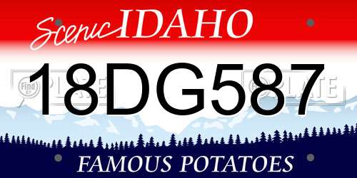 18DG587 Idaho License Plate