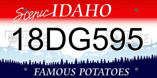 18DG595 Idaho License Plate