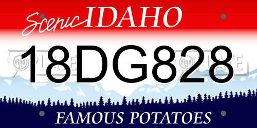 18DG828 Idaho License Plate