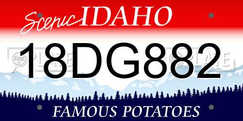 18DG882 Idaho License Plate