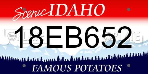 18EB652 Idaho License Plate