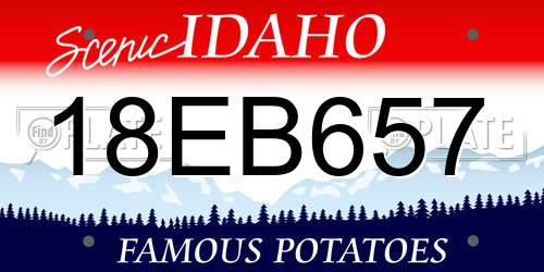 18EB657 Idaho License Plate