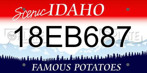 18EB687 Idaho License Plate
