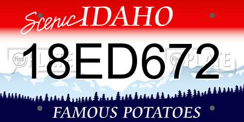 18ED672 Idaho License Plate