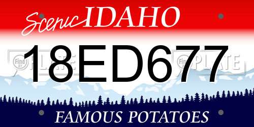 18ED677 Idaho License Plate