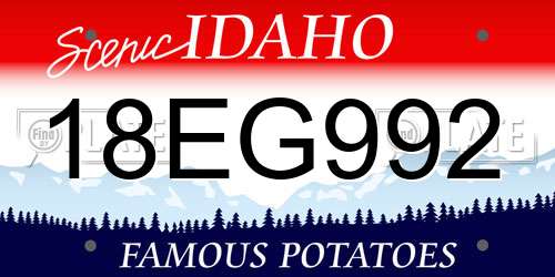 18EG992 Idaho License Plate