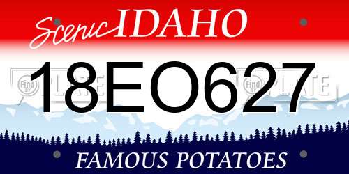 18EO627 Idaho License Plate