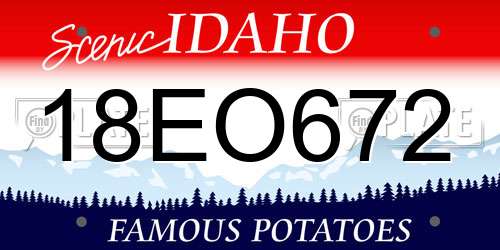 18EO672 Idaho License Plate