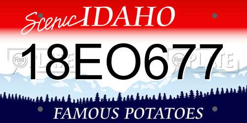 18EO677 Idaho License Plate
