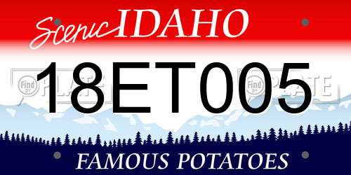 18ET005 Idaho License Plate