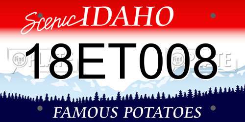 18ET008 Idaho License Plate