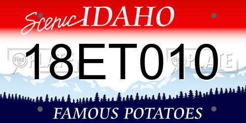 18ET010 Idaho License Plate