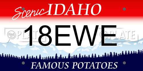 18EWE Idaho License Plate