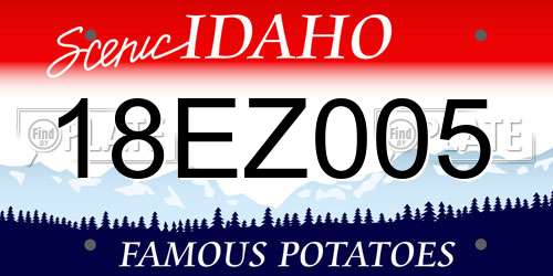 18EZ005 Idaho License Plate