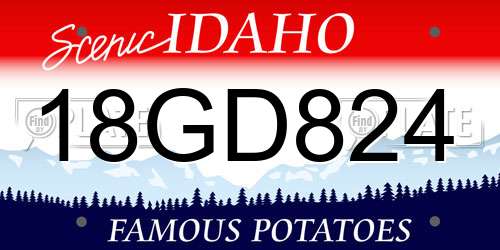 18GD824 Idaho License Plate