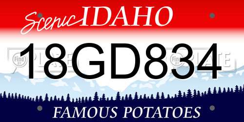 18GD834 Idaho License Plate