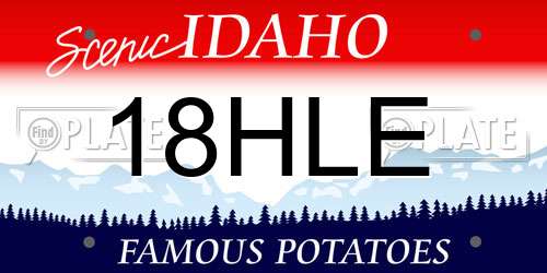 18HLE Idaho License Plate