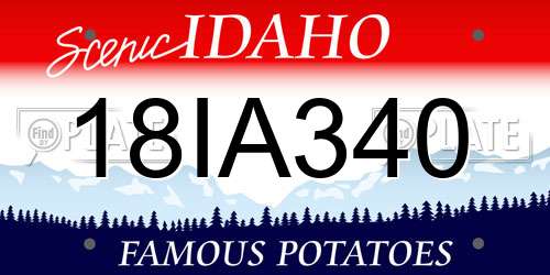 18IA340 Idaho License Plate