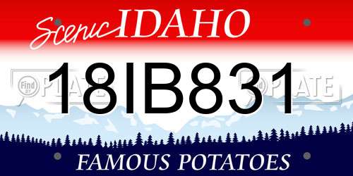 18IB831 Idaho License Plate