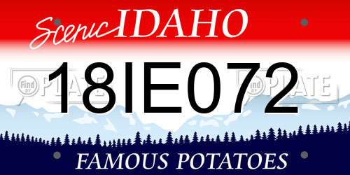 18IE072 Idaho License Plate