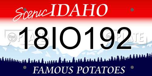 18IO192 Idaho License Plate