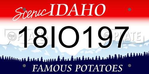 18IO197 Idaho License Plate