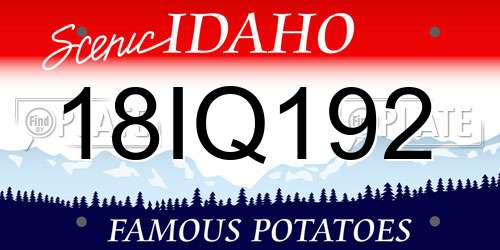 18IQ192 Idaho License Plate