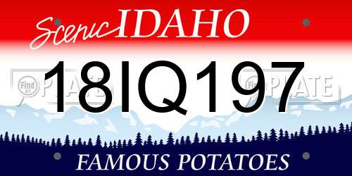 18IQ197 Idaho License Plate