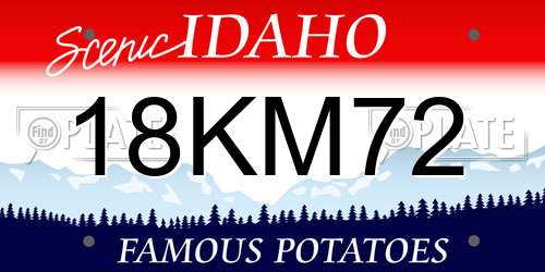 18KM72 Idaho License Plate